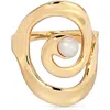 Ettika Aura Swirl Freshwater Pearl Statement Ring In Gold