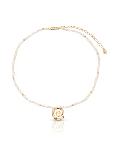 Ettika Aura Swirl Mother Of Pearl Choker Necklace
