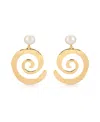 Ettika Aura Swirl Cultured Freshwater Pearl Drop Earrings