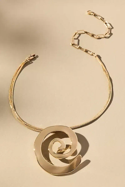Ettika Aura Swirl Pendant Necklace In Gold