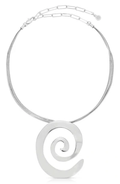 Ettika Aura Swirl Pendant Necklace In Metallic