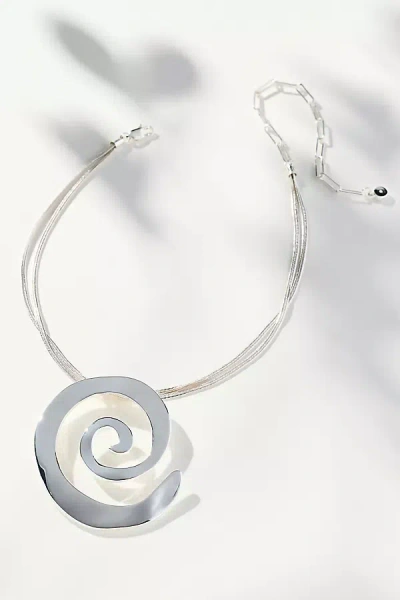 Ettika Aura Swirl Pendant Necklace In White