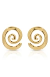 Ettika Aura Swirl Stud Earrings In Gold