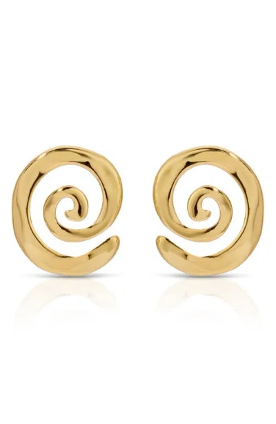 Ettika Aura Swirl Stud Earrings In Gold