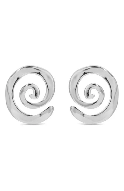 Ettika Aura Swirl Stud Earrings In Silver