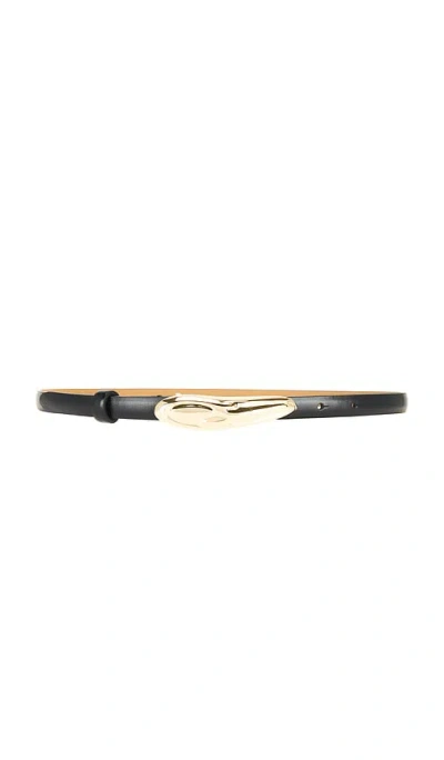 Ettika Ayla Carbon Split Leather Belt In Black