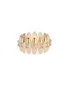 Ettika Baguette Crystal Oval Dome Band Ring In Gold