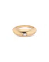 Ettika Baguette Cubic Zirconia Oval Dome Ring In Gold