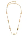 Ettika Baguette Crystal Oval Dome Simple Chain Necklace, 12-17 In Gold