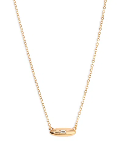ETTIKA BAGUETTE CRYSTAL OVAL DOME SIMPLE PENDANT NECKLACE, 20