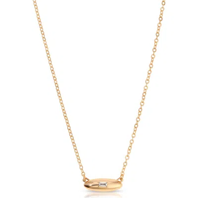 ETTIKA ETTIKA BAGUETTE CUBIC ZIRCONIA DOME PENDANT NECKLACE