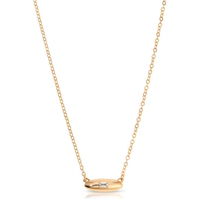 Ettika Baguette Cubic Zirconia Dome Pendant Necklace In Gold