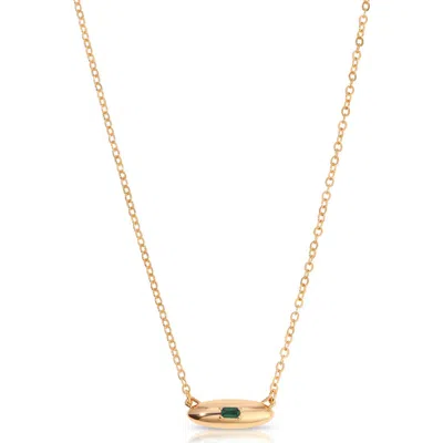 ETTIKA ETTIKA BAGUETTE CUBIC ZIRCONIA DOME PENDANT NECKLACE