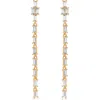 Ettika Baguette Cubic Zirconia Linear Drop Earrings In Gold