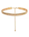 Ettika Oval Dome Baguette Chain Necklace In Gold
