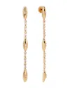 Ettika Baguette Cubic Zirconia Oval Dome Linear Drop Earrings