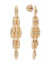 Ettika Baguette Cubic Zirconia Oval Chandelier Earrings