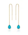 Ettika Barely There Chain And Crystal Dangle Earrings In Aqua