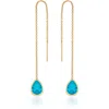 Ettika Barely There Chain And Crystal Dangle Earrings In Aqua