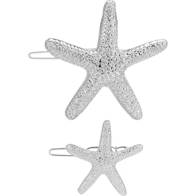 Ettika Beachcomber Set Of 2 Barrettes In Silver