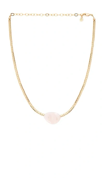 Ettika Beaded Rose Nugget Necklace In Rose & Gold