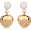 Ettika Bean Drop Earrings In Gold