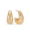 Ettika Bezel Crystal Dotted 18k Gold Plated Hoop Earrings In Gold
