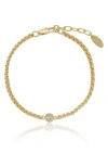 Ettika Bezel Set Crystal Chain Bracelet In Gold