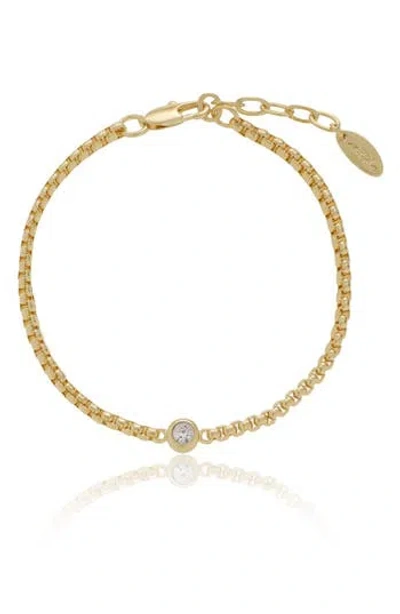 Ettika Bezel Set Crystal Chain Bracelet In Gold