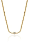 Ettika Bezel Set Crystal Chain Necklace In Gold