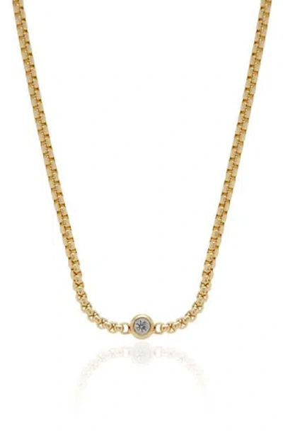 Ettika Bezel Set Crystal Chain Necklace In Gold