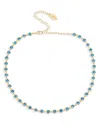 Ettika Cubic Zirconia Bezel Necklace In Blue
