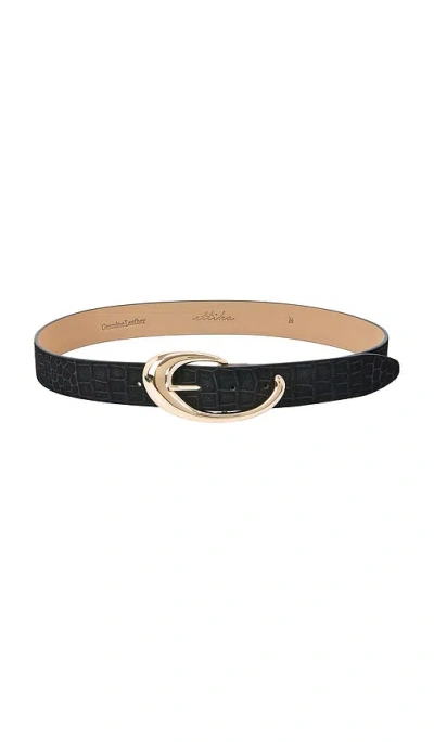 Ettika Black Croc Print Belt