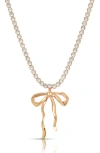 Ettika Bow Organica Pendant Tennis Necklace In Multi