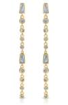 Ettika Blue Crystal Linear Earrings