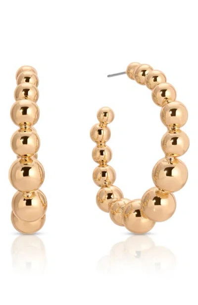 Ettika Bubble Ball Hoop Earrings In Gold