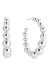 Ettika Bubble Graduated Medium Hoop Earrings In Silver