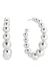 Ettika Bubble Graduated Medium Hoop Earrings In Silver