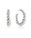 Ettika Bubble Graduated Medium Hoop Earrings In Silver