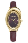 Ettika Bubble Dome Leather Strap Watch In Gold