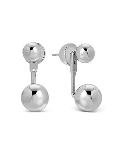 Ettika Bubble Front & Back Earrings In Silver