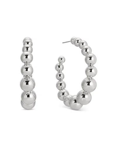 Ettika Bubble Graduated Medium Hoop Earrings In Silver