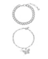 Ettika Butterfly Charm Chain Bracelet Sets In Metallic