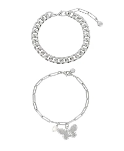 Ettika Butterfly Charm Chain Bracelet Sets In Metallic