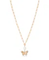 Ettika Butterfly Cultured Pearl Chain Necklaces In Gold