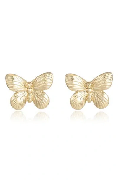 Ettika Butterfly Stud Earrings In Gold