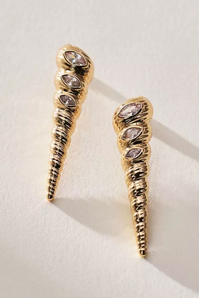 Ettika Capri Spiral Seashell Drop Earrings In Gold