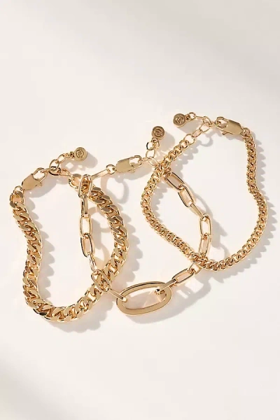 Ettika Chain Game Bracelets, Set Of 3 In Gold