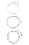 Ettika Chained Up 3-pack Assorted Bracelets