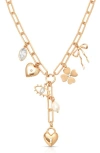 Ettika Charmed Y-necklace In Gold